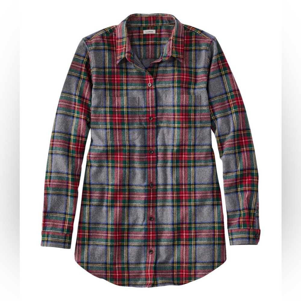 NWT LL Bean Women's Scotch Plaid Flannel Shirt